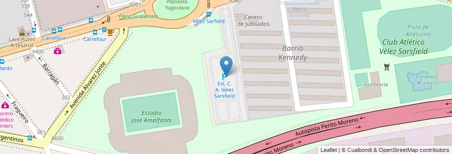 Mapa de ubicacion de Est. C. A. Velez Sarsfield, Versalles en Argentinië, Ciudad Autónoma De Buenos Aires, Buenos Aires, Comuna 10.
