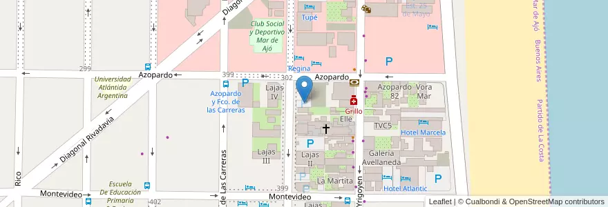 Mapa de ubicacion de Est. Dolphin en 阿根廷, Partido De La Costa, Mar De Ajó.