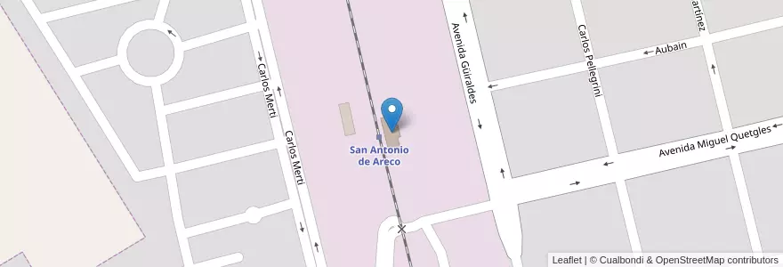 Mapa de ubicacion de Est. San Antonio en アルゼンチン, ブエノスアイレス州, Partido De San Antonio De Areco, San Antonio De Areco.