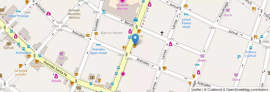 Mapa de ubicacion de Establecimiento General de Café, Recoleta en Argentinien, Ciudad Autónoma De Buenos Aires, Comuna 2, Buenos Aires.