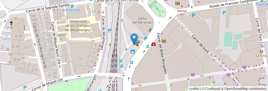 Mapa de ubicacion de Estació d'Autobusos en إسبانيا, كتالونيا, برشلونة, Osona, Vic.