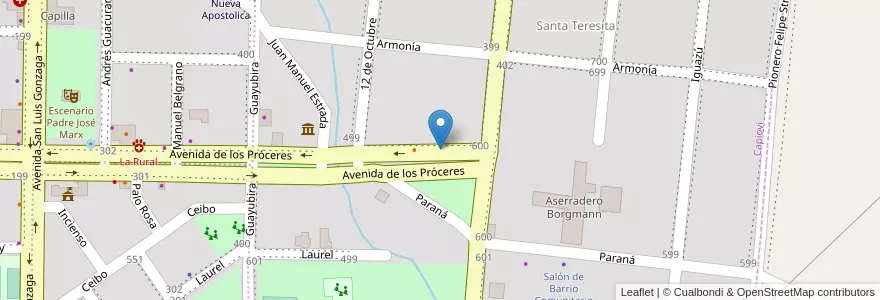 Mapa de ubicacion de Estación  Alegría en Arjantin, Misiones, Departamento Libertador General San Martín, Municipio De Capioví, Capioví.