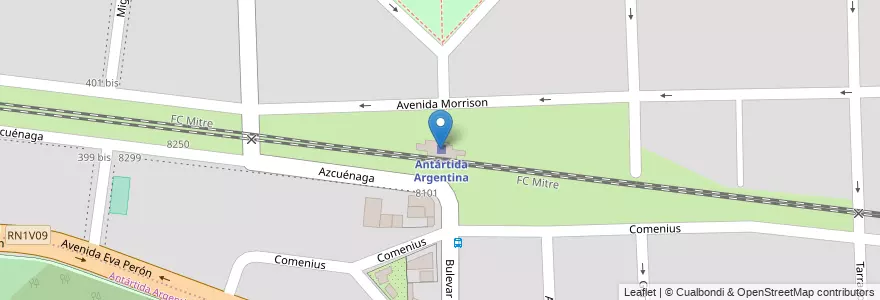Mapa de ubicacion de Estacion Antártida Argentina en アルゼンチン, サンタフェ州, Departamento Rosario, Municipio De Rosario, ロサリオ.