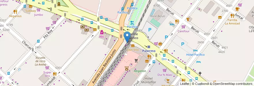 Mapa de ubicacion de Estación Arcos Burger Bar, Palermo en Argentina, Ciudad Autónoma De Buenos Aires, Buenos Aires, Comuna 14.
