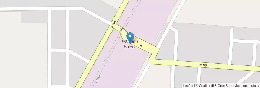 Mapa de ubicacion de Estación Bower en アルゼンチン, コルドバ州, Departamento Santa María, Pedanía Caseros, Municipio De Bouwer.