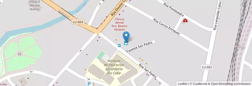 Mapa de ubicacion de Estación de autobuses de Monforte de Lemos en Spanje, Galicië, Lugo, Terra De Lemos, Monforte De Lemos.
