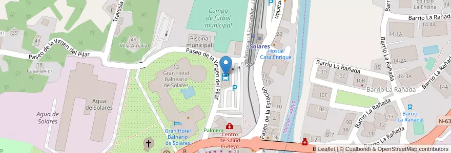 Mapa de ubicacion de Estación de autobuses de Solares en Espanha, Cantabria, Cantabria, Trasmiera, Medio Cudeyo.