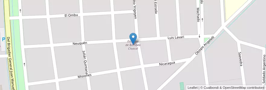 Mapa de ubicacion de Estaciòn de Bombeo Cloacal en Argentine, Province De Buenos Aires, Partido De Chascomús, Chascomús.