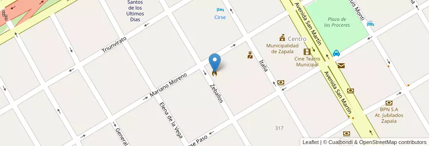 Mapa de ubicacion de Estacion de bomberos en 阿根廷, 智利, 內烏肯省, Departamento Zapala, Zapala, Zapala.