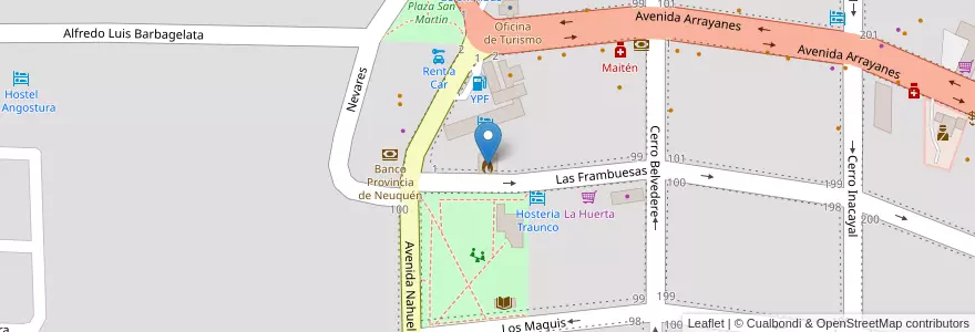 Mapa de ubicacion de Estación de Bomberos en 阿根廷, 智利, 內烏肯省, Departamento Los Lagos, Villa La Angostura, Villa La Angostura.