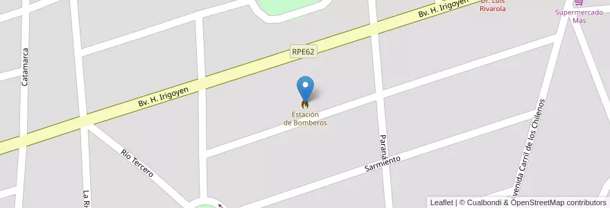 Mapa de ubicacion de Estación de Bomberos en Argentine, Córdoba, Departamento Calamuchita, Pedanía Monsalvo, Municipio De Villa Del Dique, Villa Del Dique.