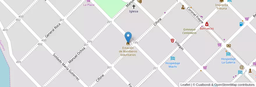 Mapa de ubicacion de Estación de Bomberos Voluntarios en الأرجنتين, بوينس آيرس, Partido De Guaminí, Guaminí.