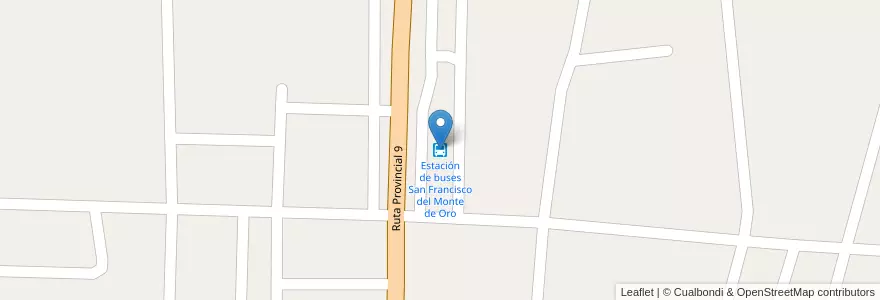 Mapa de ubicacion de Estación de buses San Francisco del Monte de Oro en アルゼンチン, サンルイス州, Ayacucho, Municipio De San Francisco Del Monte De Oro.