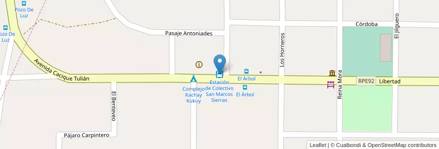 Mapa de ubicacion de Estación de Colectivo San Marcos Sierras en Argentina, Córdoba, Departamento Cruz Del Eje, Pedanía San Marcos, San Marcos Sierras, Municipio De San Marcos Sierras, San Marcos Sierra.