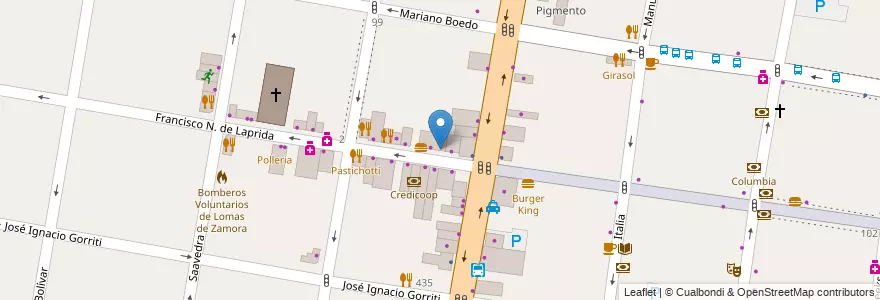 Mapa de ubicacion de Estacion De Empanadas en Argentine, Province De Buenos Aires, Partido De Lomas De Zamora, Lomas De Zamora.