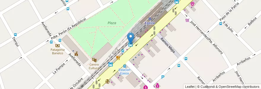 Mapa de ubicacion de Estacion de Ezeiza en Аргентина, Буэнос-Айрес, Partido De Ezeiza, Ezeiza.
