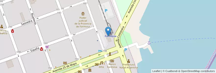 Mapa de ubicacion de Estacion de Ferrocarril Formosa en アルゼンチン, フォルモサ州, Departamento Formosa, Municipio De Formosa, Formosa.