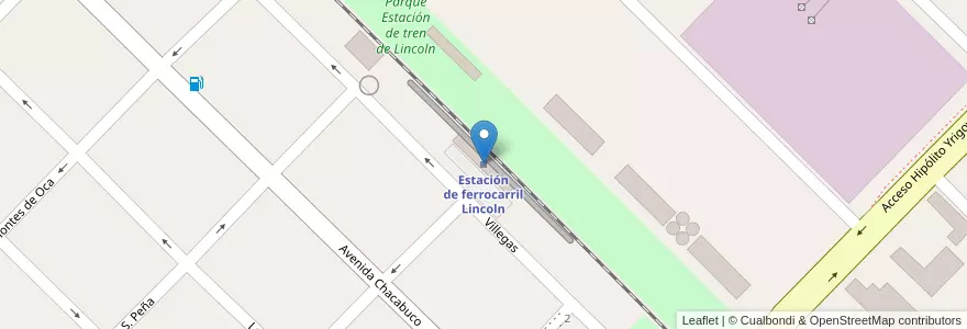 Mapa de ubicacion de Estación de ferrocarril Lincoln en Argentina, Buenos Aires, Partido De Lincoln.