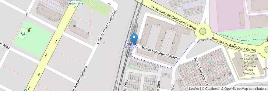 Mapa de ubicacion de Estación de FEVE de Nueva Montaña en スペイン, カンタブリア州, カンタブリア州, Santander, Santander.