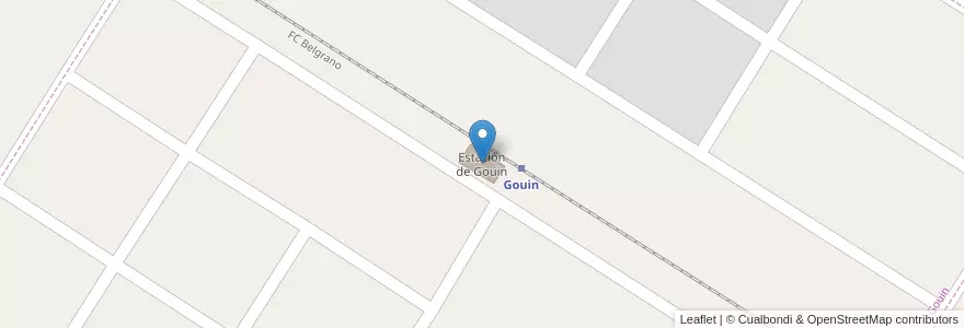 Mapa de ubicacion de Estación de Gouin en 阿根廷, 布宜诺斯艾利斯省, Partido De Carmen De Areco, Gouin.