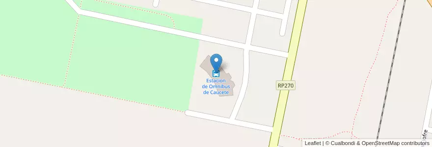 Mapa de ubicacion de Estacion de Omnibus de Caucete en Argentinië, San Juan, Chili, Caucete.