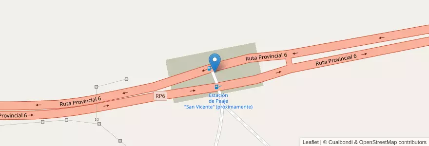 Mapa de ubicacion de Estación de Peaje "San Vicente" en Arjantin, Buenos Aires, Partido De San Vicente.