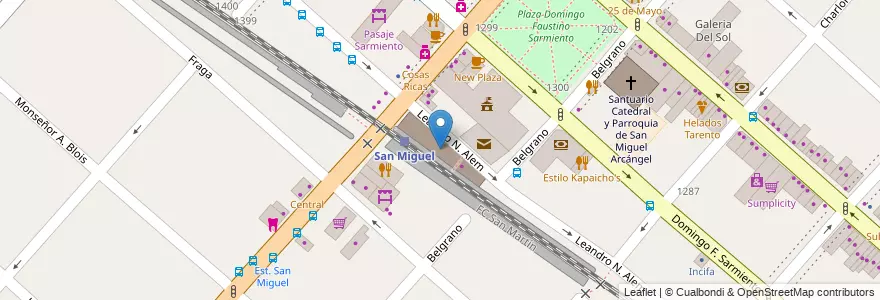 Mapa de ubicacion de Estación de San Miguel en Argentina, Buenos Aires, Partido De San Miguel, San Miguel.