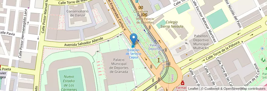 Mapa de ubicacion de Estación de Servicio Cepsa en Spain, Andalusia, Granada, Comarca De La Vega De Granada, Granada.