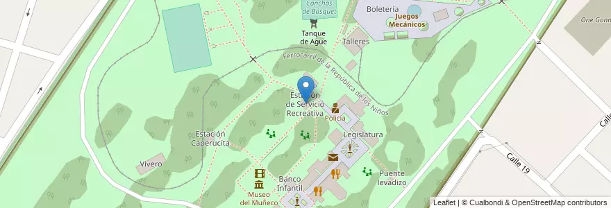 Mapa de ubicacion de Estación de Servicio Recreativa, Gonnet en Аргентина, Буэнос-Айрес, Partido De La Plata, Manuel B. Gonnet.