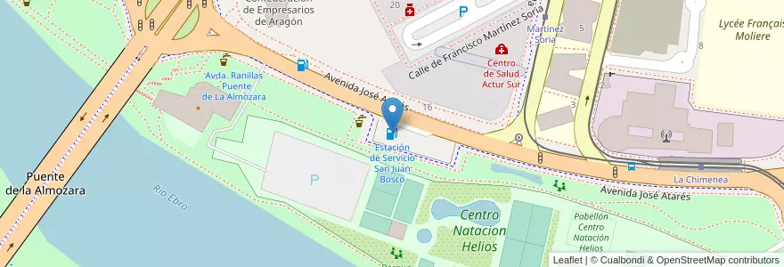 Mapa de ubicacion de Estación de Servicio San Juan Bosco en España, Aragón, Zaragoza, Zaragoza, Zaragoza.