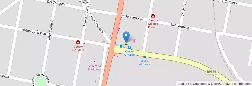 Mapa de ubicacion de Estación De Servicio YPF en アルゼンチン, コルドバ州, Departamento Punilla, Pedanía Rosario, Municipio De Bialet Massé, Bialet Massé.