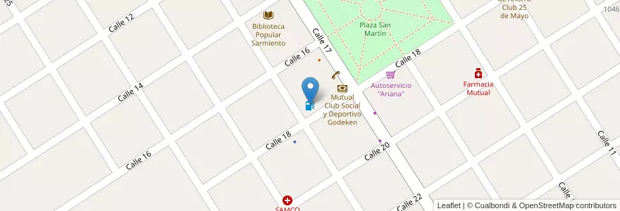 Mapa de ubicacion de Estación de Servicios PAVARINI y GENTILETTI en Argentina, Santa Fe, Municipio De Gödeken, Departamento Caseros.