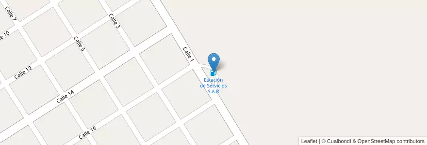 Mapa de ubicacion de Estación de Servicios S.A.R en 阿根廷, Santa Fe, Municipio De Gödeken, Departamento Caseros.