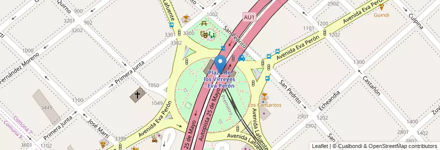 Mapa de ubicacion de Estación de Transferencia Intendente Julio César Saguier, Flores en Arjantin, Ciudad Autónoma De Buenos Aires, Comuna 7, Buenos Aires.