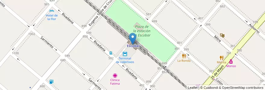 Mapa de ubicacion de Estacion Escobar en Arjantin, Buenos Aires, Partido De Escobar, Belén De Escobar.