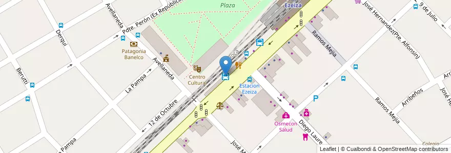 Mapa de ubicacion de Estación Ezeiza en 아르헨티나, 부에노스아이레스주, Partido De Ezeiza, Ezeiza.