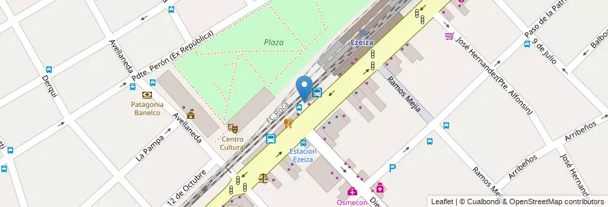 Mapa de ubicacion de Estacion Ezeiza en アルゼンチン, ブエノスアイレス州, Partido De Ezeiza, Ezeiza.