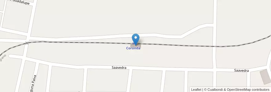 Mapa de ubicacion de Estación Ferrocarril Coronda en Argentinien, Santa Fe, Departamento San Jerónimo, Municipio De Coronda.