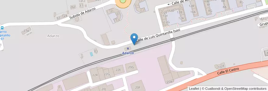 Mapa de ubicacion de Estación FEVE de Adarzo en スペイン, カンタブリア州, カンタブリア州, Santander, Santander.