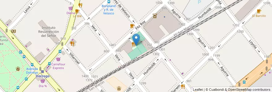 Mapa de ubicacion de Estación Fitz Roy, Chacarita en アルゼンチン, Ciudad Autónoma De Buenos Aires, ブエノスアイレス, Comuna 15.