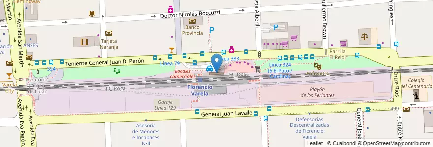 Mapa de ubicacion de Estación "Florencio Varela" en Argentine, Province De Buenos Aires, Partido De Florencio Varela, Florencio Varela.