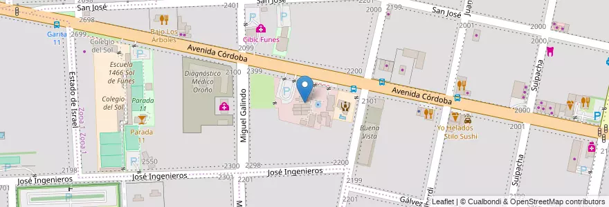 Mapa de ubicacion de Estación Funes Gourmet en Аргентина, Санта-Фе, Departamento Rosario, Municipio De Funes, Funes.