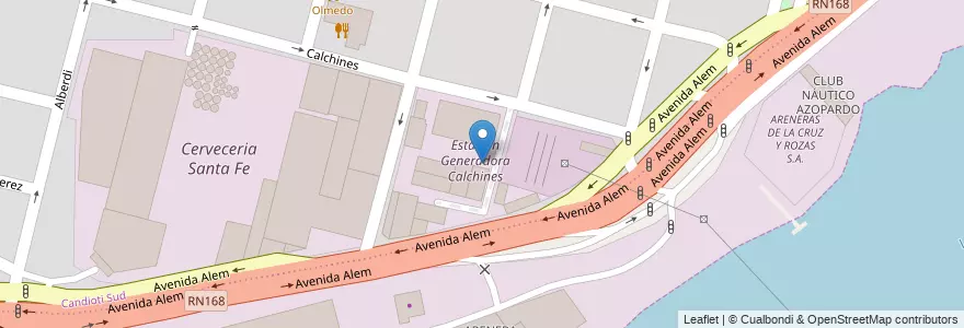 Mapa de ubicacion de Estación Generadora Calchines en الأرجنتين, سانتا في, إدارة العاصمة, سانتا في العاصمة, سانتا في.