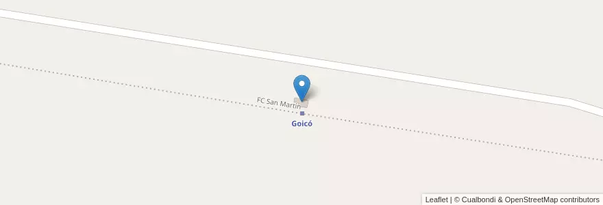 Mapa de ubicacion de Estación Goicó en Argentinien, Mendoza, Departamento San Rafael, Distrito Monte Comán.
