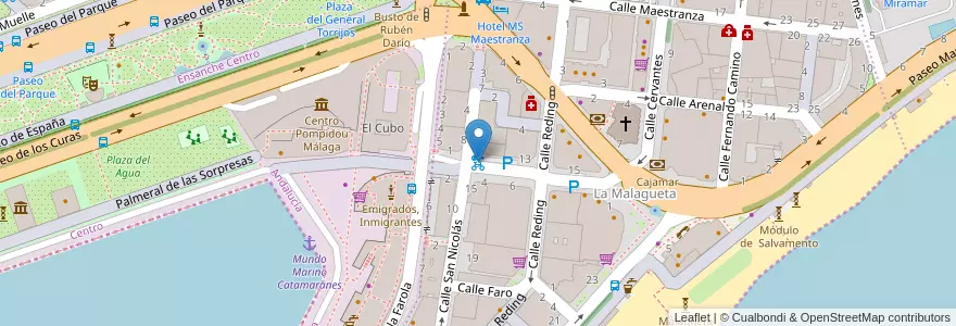 Mapa de ubicacion de Estación Málaga Bici - Calle Vélez Málaga en Испания, Андалусия, Málaga, Málaga-Costa Del Sol, Малага.