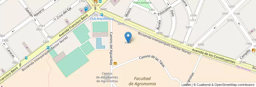 Mapa de ubicacion de Estación Meteorológica Villa Ortùzar, Agronomia en アルゼンチン, Ciudad Autónoma De Buenos Aires, ブエノスアイレス, Comuna 15.