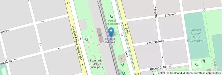 Mapa de ubicacion de Estación Mitre en 阿根廷, Santa Fe, Departamento Castellanos, Municipio De Rafaela.