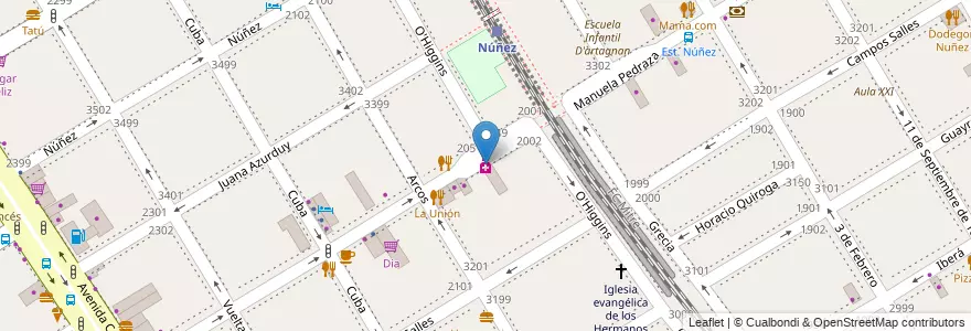 Mapa de ubicacion de Estacion Nunez, Nuñez en Argentinien, Ciudad Autónoma De Buenos Aires, Buenos Aires, Comuna 13.
