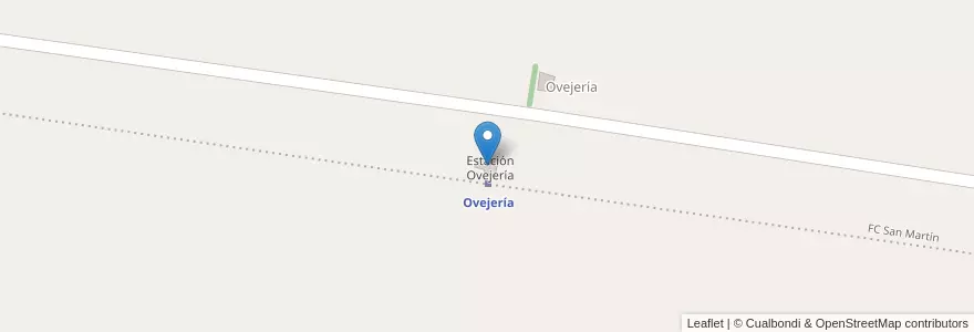 Mapa de ubicacion de Estación Ovejería en アルゼンチン, メンドーサ州, General Alvear, Distrito Bowen.