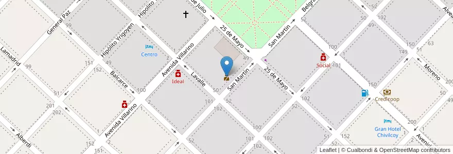 Mapa de ubicacion de Estación Policía Comunal Chivilcoy en アルゼンチン, ブエノスアイレス州, Partido De Chivilcoy, Chivilcoy.